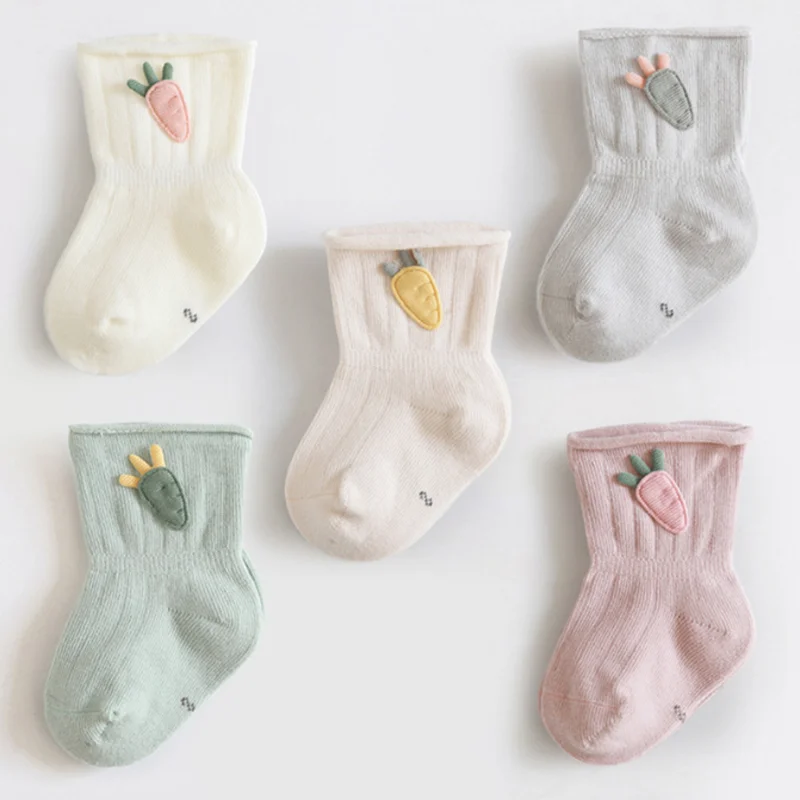 3Pair/lot New Baby Socks Cotton Cartoon Carrot Newborn Boys and Girls Foot Socks 2