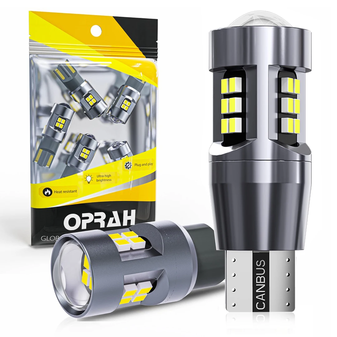 

2pcs W16W T15 921 LED Car Tail Reverse Lights T10 W5W Interior Dome Reading Lamps Canbus No Error With HD Lens Indicator Signal