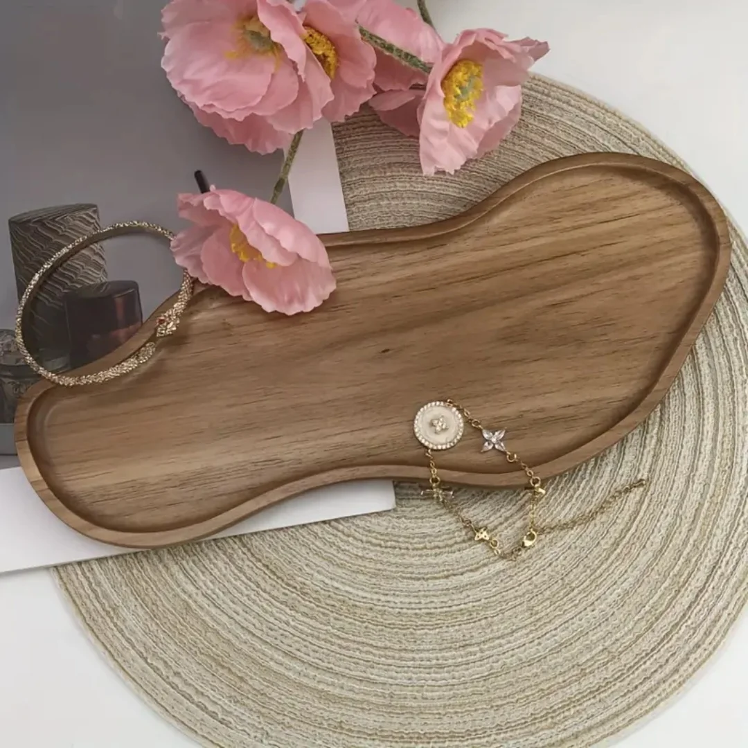 Wooden tray, decorative storage bathroom counter tray, makeup table, food, coffee, tea, small tissue, candle storage tray. 2