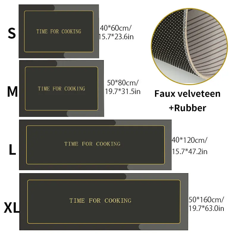 Non-slip Kitchen Mat floor mat Long Rugs Crystal Velvet Carpet For Living Room Absorbent Foot Mats Bedroom Doormat Alfombra 러그 주방매트