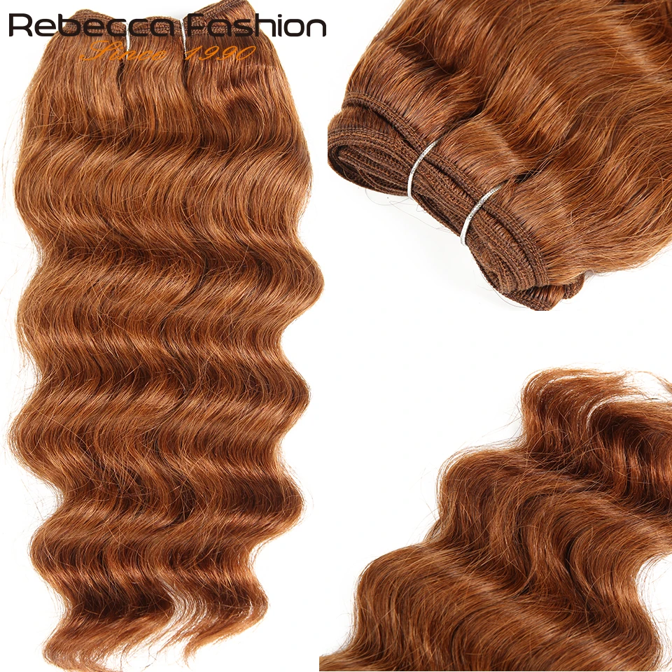 Nature Hi Deep Hair 1 Piece Only Brazilian Deep Wave Human Hair Weave Bundles Deal #4 #27 Ombre Remy Extension