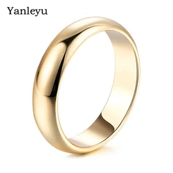 Yanleyu Luxury 18K Gold Color Engagement Jewelry Wedding Band Couple Rings for Men and Women Anniversary Gift Wholesale PR426