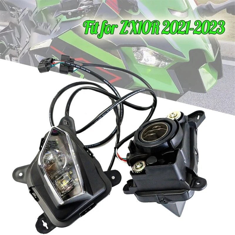 

Для KAWASAKI Ninja ZX-10R ZX10R 2021-2023 светодиодная фара, передняя головка в сборе, передняя лампа для детской лампы ZX 10R Φ 21-23