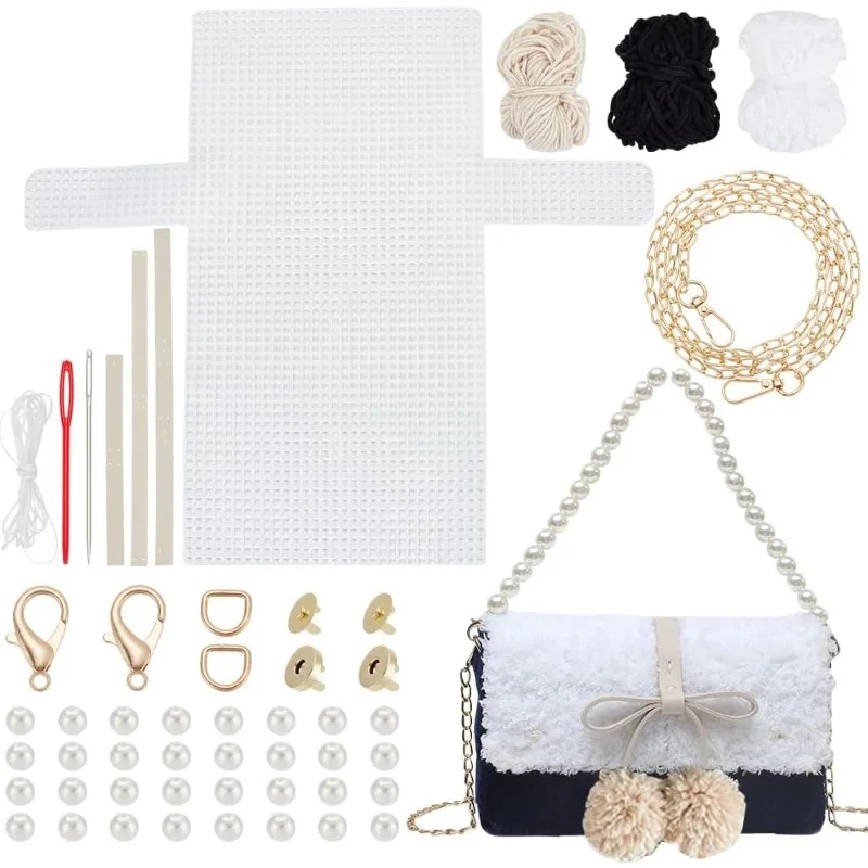 DIY Knitting Crochet Handbags Kit Mesh Plastic Canvas Kit for Shoulder Bags DIY Knitting Crochet Crossbag Materials Handmade diy knitting kit craft supplies
