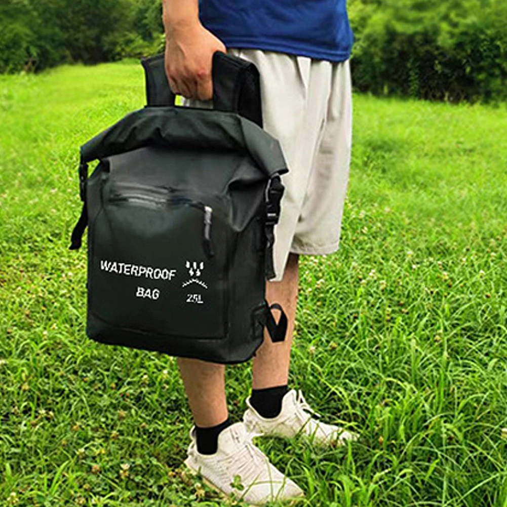 25L Waterproof Backpack Dry Backpack Large Capacity Upstream Bag PVC Rolltop Beach Bag for Kayaking Rafting Boating