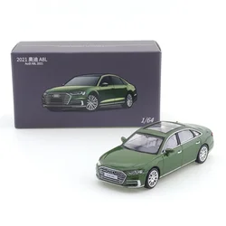 JKM1/64 Audi A8L 2021 A7 Green Vehicle Diecast Automotive Model Ornaments Cas Toys Gift Decorations