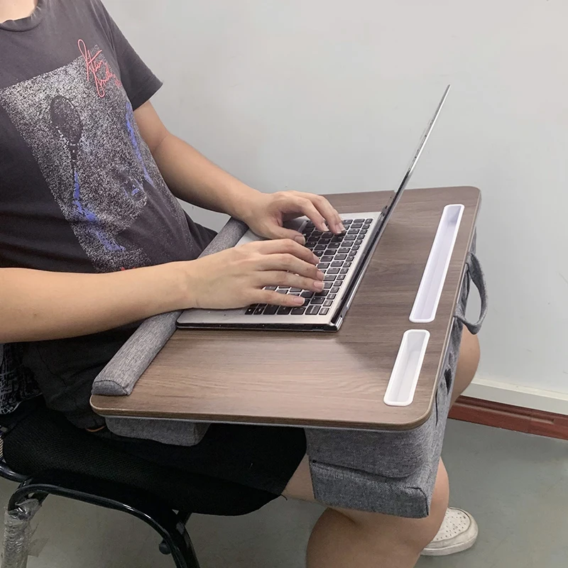 Scrivania Portatile Per Laptop 2 In 1 Con Cuscino - Tavolo Pieghevole Da Letto, Supporto Per 17 Pollici, Con Tappetino Mouse E Slot Per Tablet