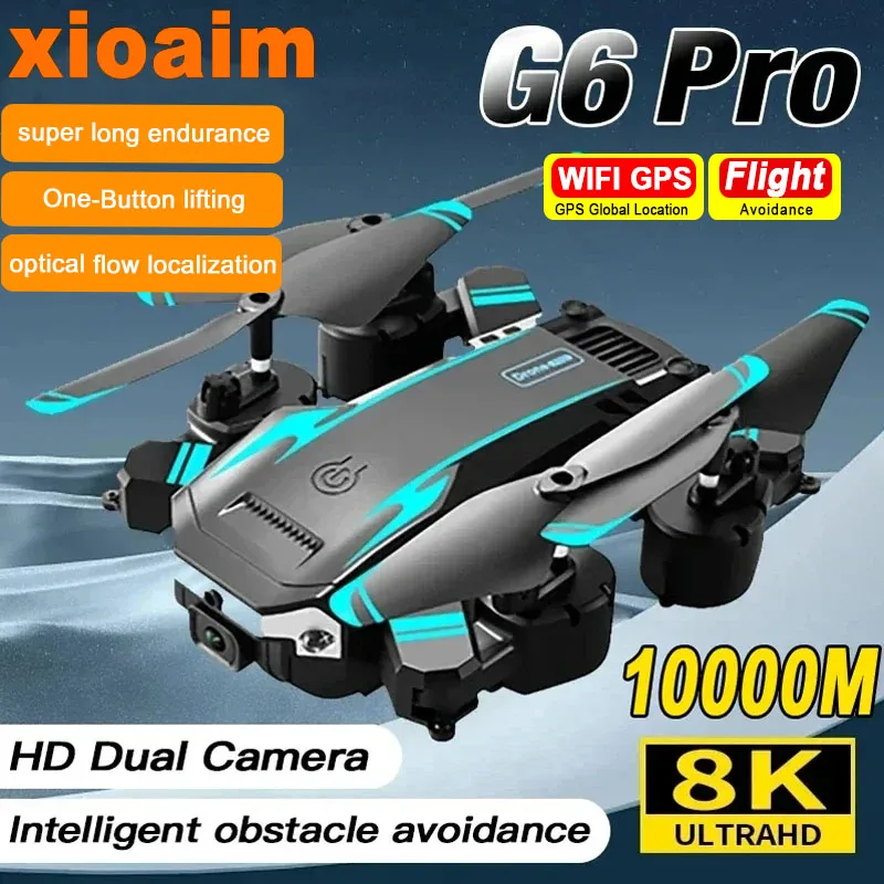 

For Xiaomi G6 Pro Drone 8K 5G GPS Professional Aerial Photography Qual-Camera Omnidirectional Obstacle Avoidance Quadrotor Toy