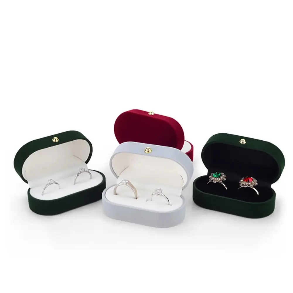 Velvet Ring Box Earrings Ring Storage Holder Organizer Jewelry Packing Case, 