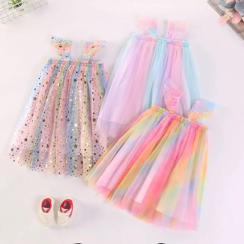 

INS Hot Style Children's Dress Summer New Arrival Sling Girls Fashion Dress Embroidered Sweet Gauze Dress Kids Princess Dress