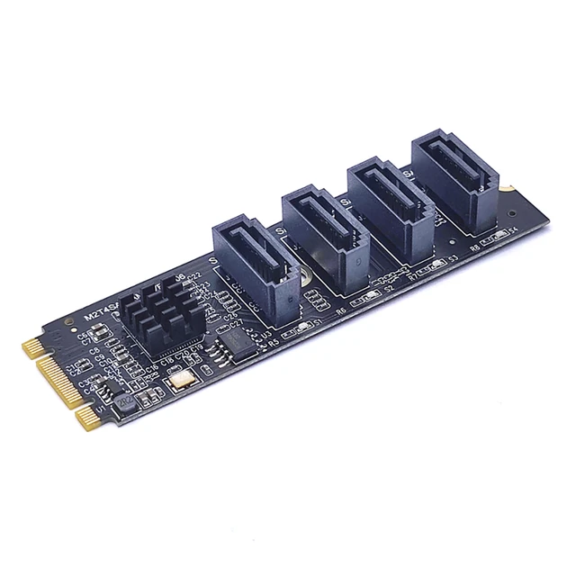 Carte d'extension NVME vers SATA M.2 pour NGFF PCIE M Key 4 ports