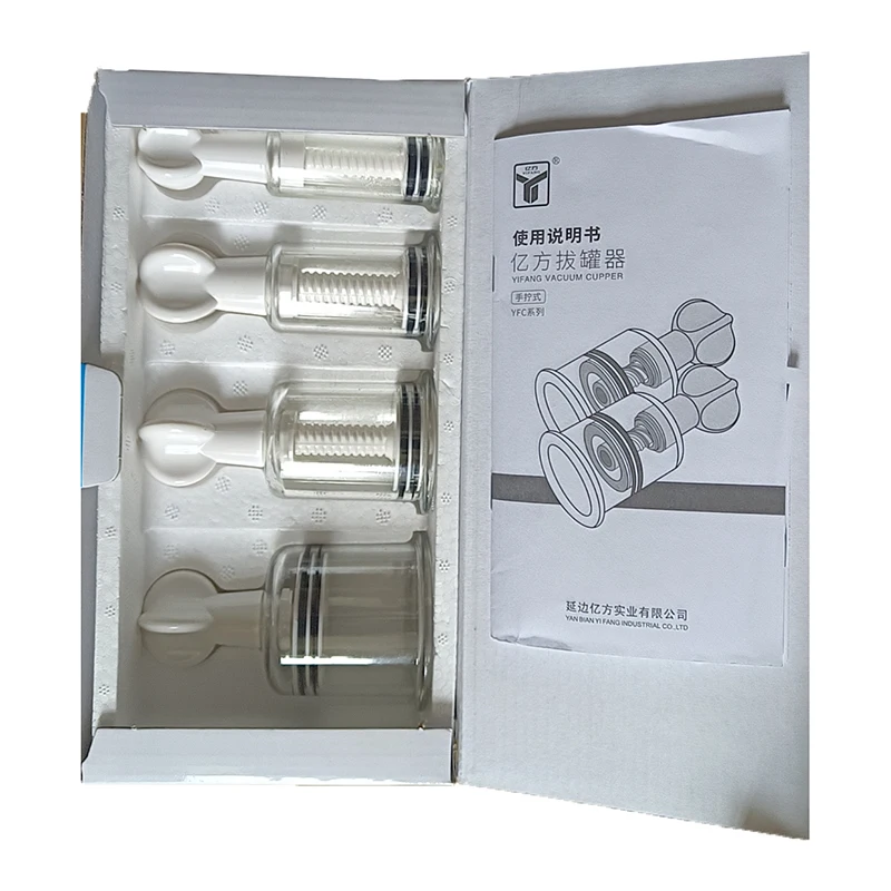 4 PC Vacuum Cupping Cups Acupuncture Body Massage Cans Nipple Enlarger Twist Rotary Handle Suction Anti Cellulite Vacuum Cupping 2