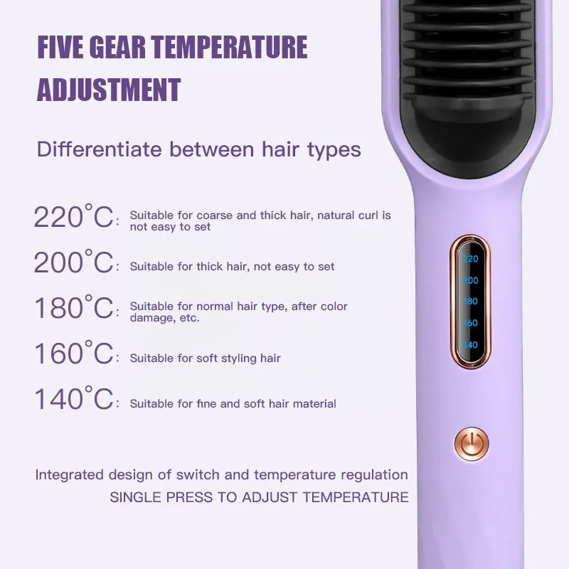 New Coming 2 In 1 Multifunction Straight And Curly Dual Purpose Hair Straightener Electric Curling Iron Negative Ion Comb