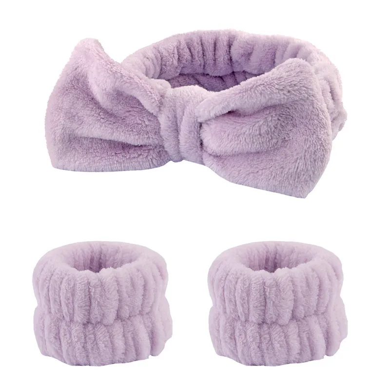 Luxurious Coral Fleece Headband & Absorbent Wristband Set