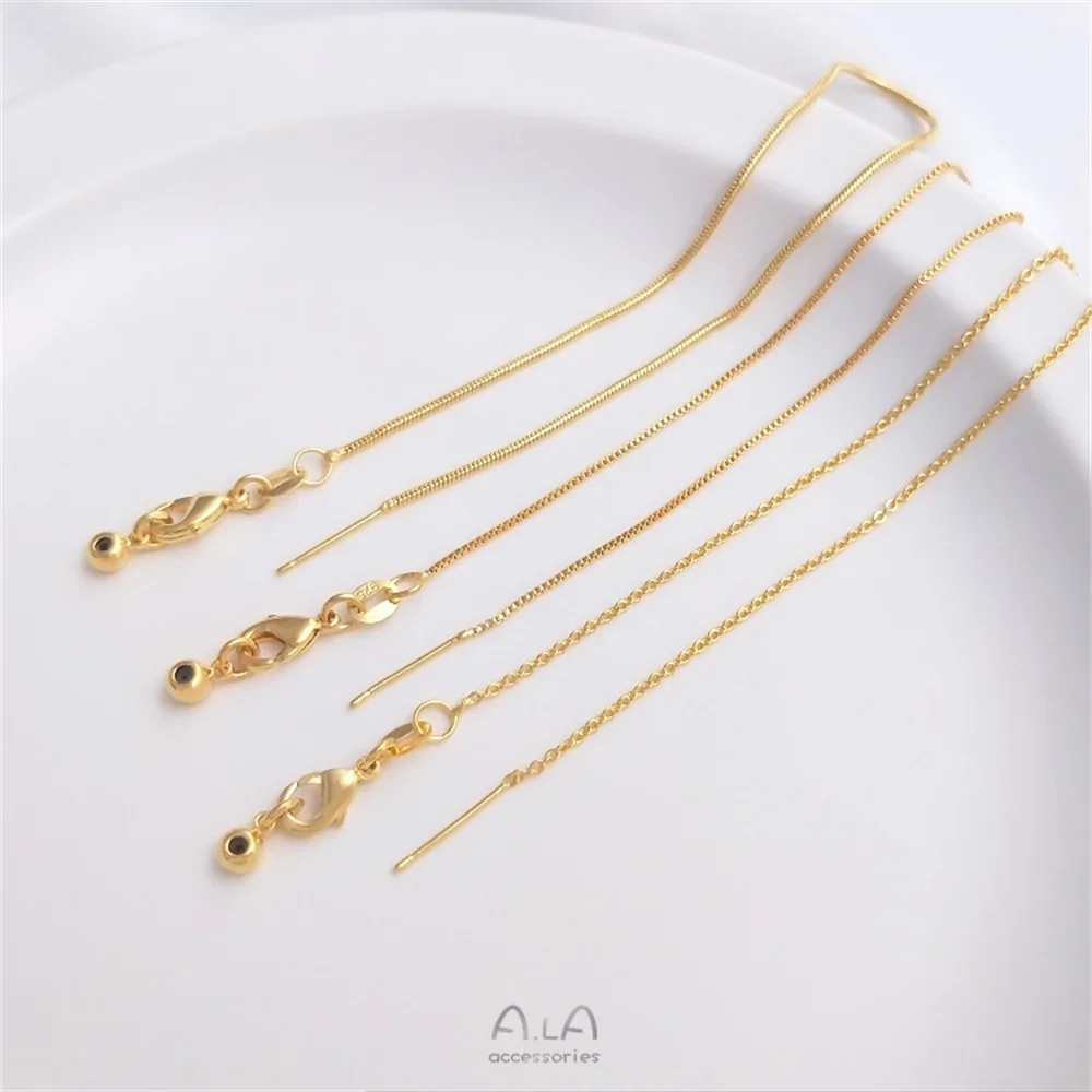 

Vacuum plating 24K real gold universal bracelet necklace diy pin type retractable adjustable jewelry accessories