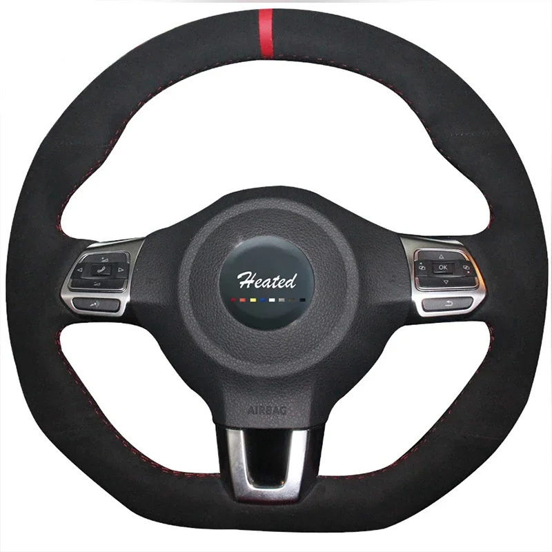 

Braid on the Steering Wheel Cover for Volkswagen Golf 6 GTI MK6 VW Polo GTI Scirocco R Passat CC R-Line 2010 capa para volante