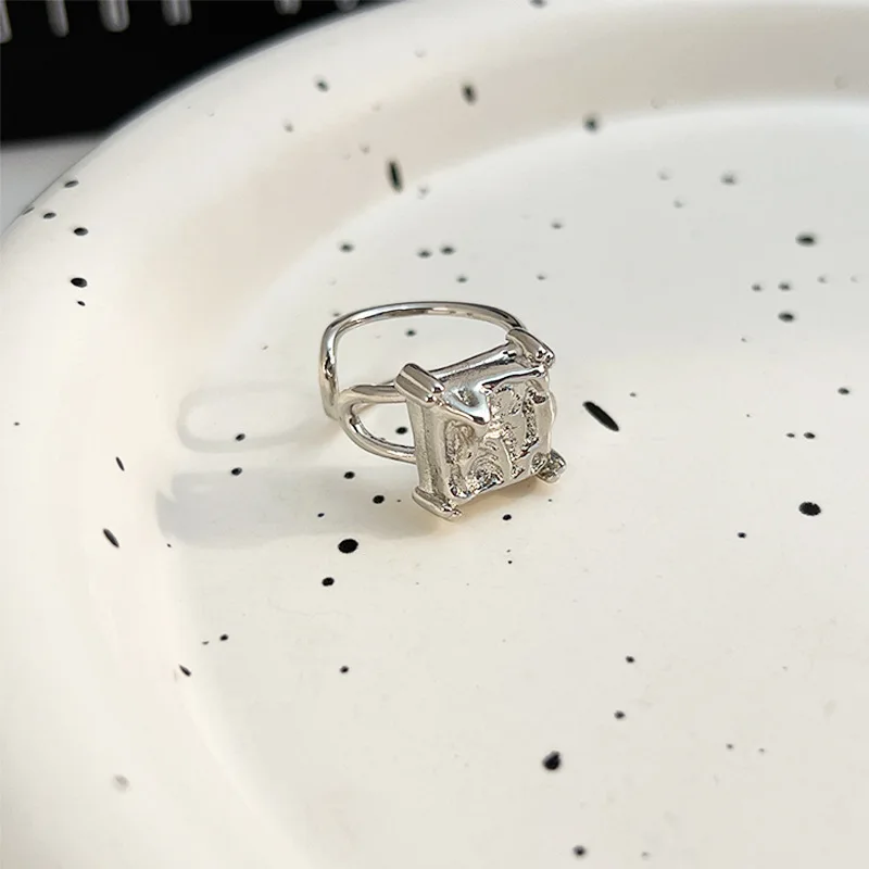 

925 Sterling Silver Square Geometry Zircon ​Rings Wedding Jewelry For Women Accessories Free Shipping Everything Dropshippin