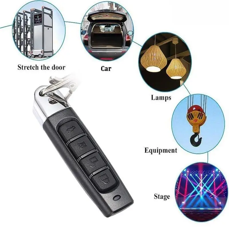 Wireless Remote Control 4-in-1 433Mhz Clone Code Car Key Fob Duplicator for Gate Smart Garage Door Opener