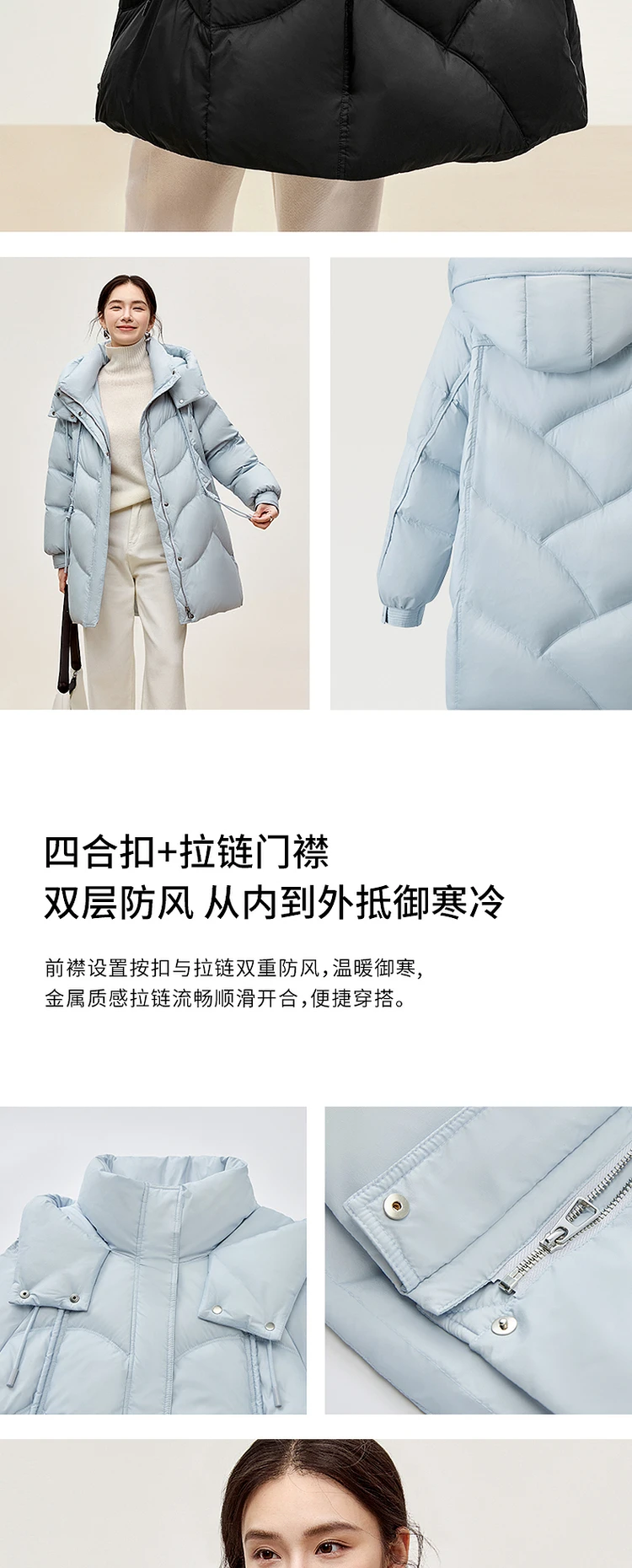 SENTUBILA 90% White Duck Down Coat Women 2024 Winter Thick Stand Neck Long Down Coat Puffer Jacket Women Outerwear W44Y56274