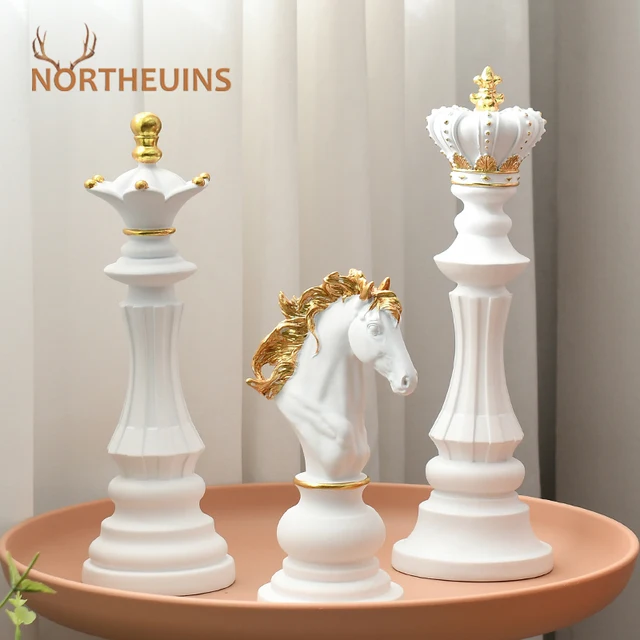 Modern Chess Figurine Set: Office/Home Decor