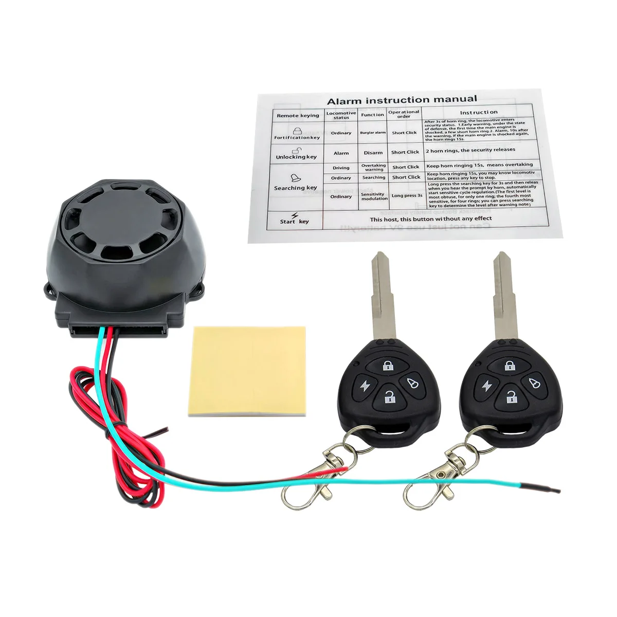 12V Vibration Alarm motorcycle alarm wireless vibration alarm Universal Key Integrated with Car Finding Function Sensitivity Adjustable Easy Installation