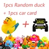 1 Set Random Rubber Duck With Card Duck Tags, Ducked Card Rubber Ducks, Rubber Bands for Jeep Car Duck Attach to Duck 1