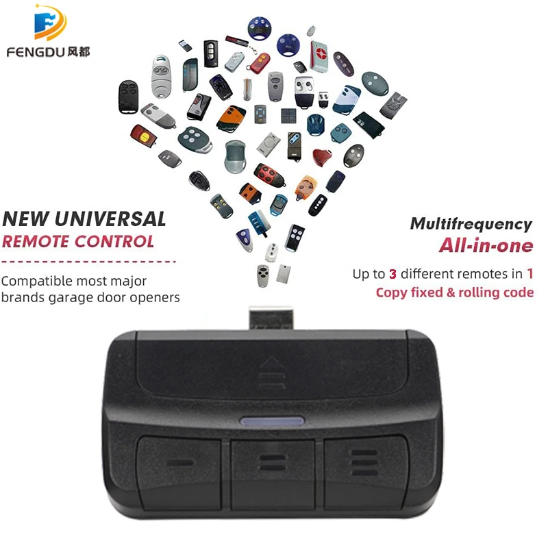 Universal gate remote control Garage Door Control 3 in 1 multifrequency Remote With Clip 280-868mhz Rolling code Transmitter 4 Universal gate remote control Garage Door Control 3 in 1 multifrequency Remote With Clip 280-868mhz Rolling code Transmitter 4