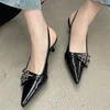 Sandals Ladies High Heels Spring Slides Shoes Fashion Women Thin Heels Shoes Buckle Strap Career Shallow Female Pumps Footwear 5