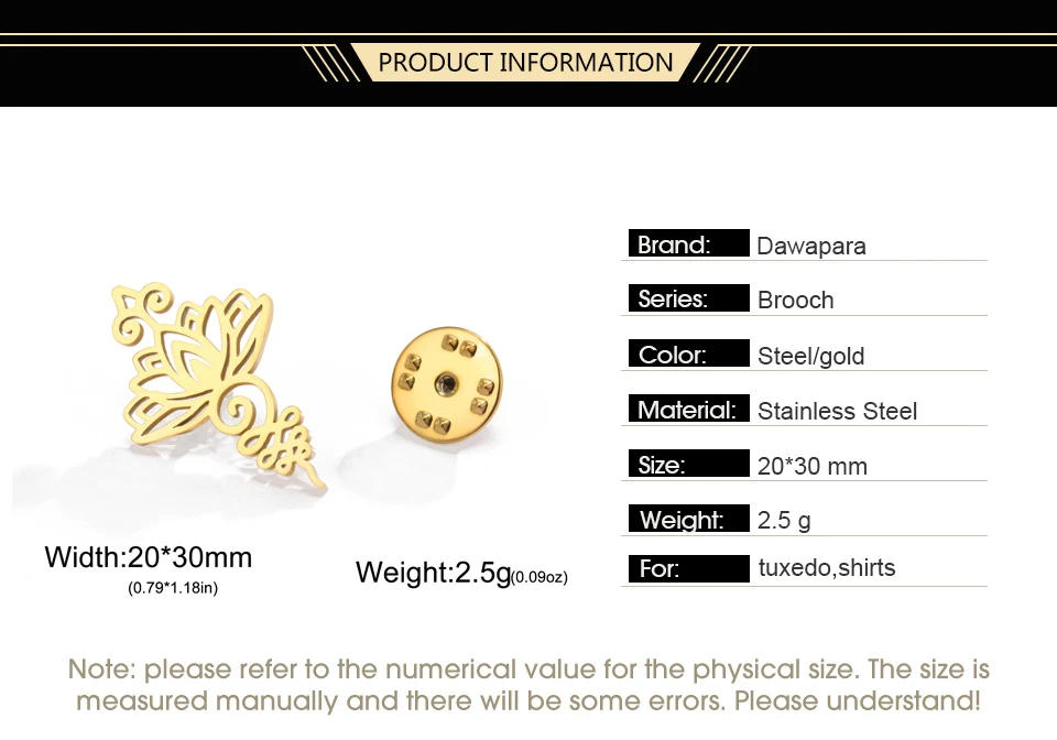 Dawapara Unalome Symbol Lotus Brosche Pins Buddhismus Yoga Blume Spirituelle Heilige Meditation Schmuck Edelstahl – Detail 2