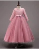 Little Big Girls Spring 3/4 Sleeves Lace Flower Girl Birthday Party Holiday Long Dress KLS1660 2