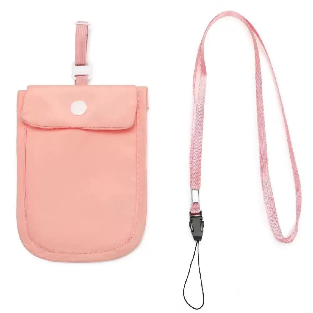 Solid Color Anti-Theft RFID-Blocking Bra Wallet with Adjustable Strap