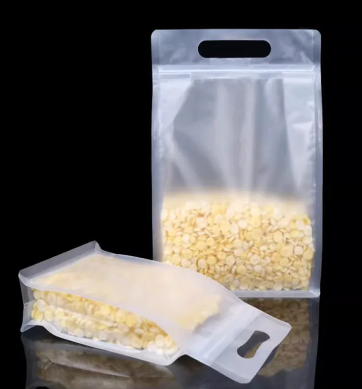 3D 프로스트 플라스틱 휴대용 지퍼 락 백, 재사용 가능한 매트 스낵, 향신료 시리얼, 커피 콩, 결혼 선물, 포장 파우치, 50 개