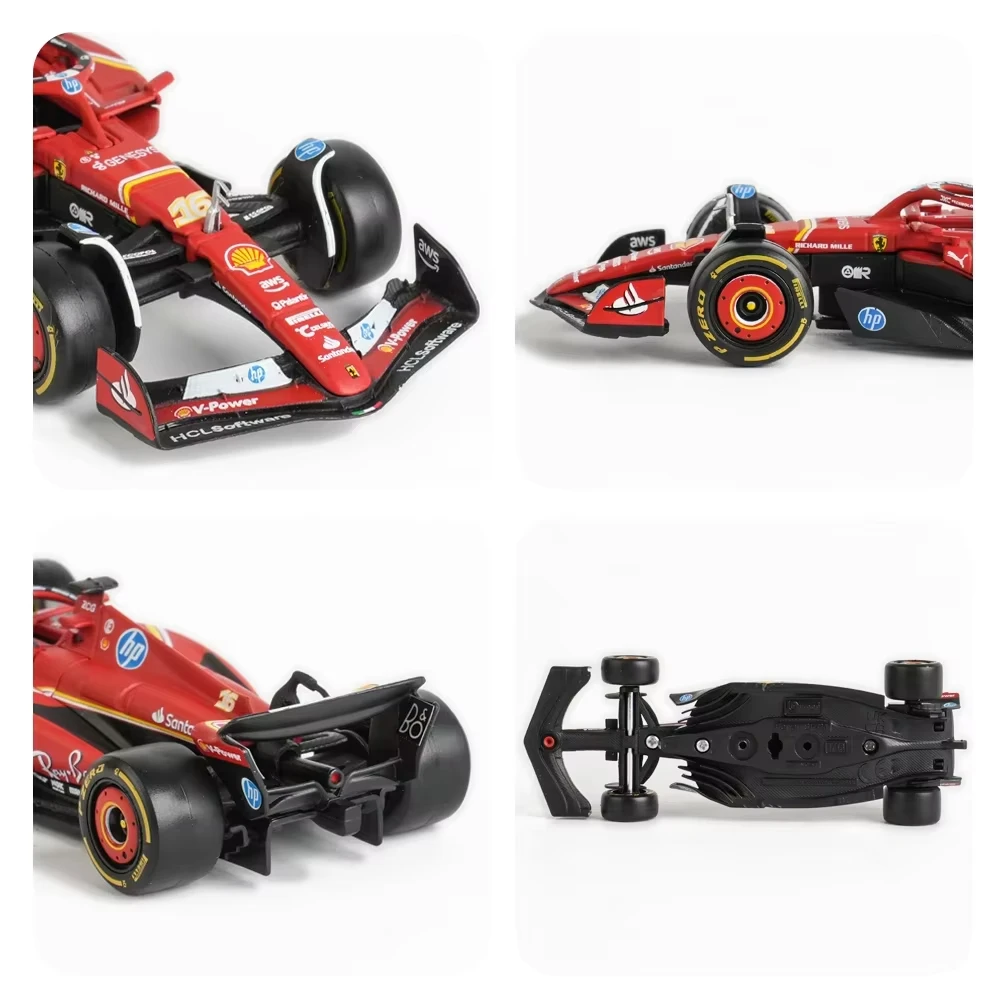 Bburago 1:43 F1 Ferrari SF24 55 Carlos Sainz 16 Charles Leclerc Alloy Die Cast Racing Car Model Toy Collectible  2024 Gift 5