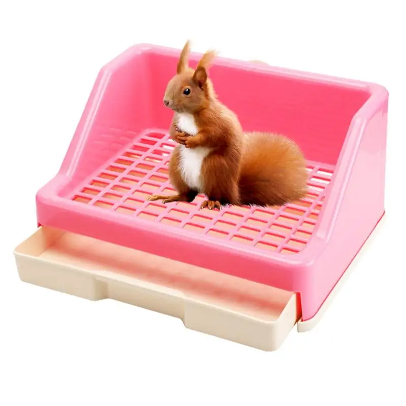 

Bunny Litter Box Potty Trainer Pan With Grid For Small Pets Small Animal Litter Box Bunny Restroom Litter Tray