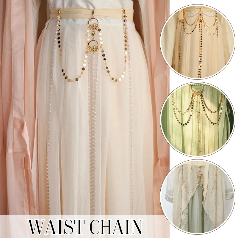Klassische Vintage Hanfu Dekor Taille Ketten Abnehmbare Lange Fransen Taille Kette Tang-dynastie Chinesische Retro Hanfu Zubehör – Detail 2