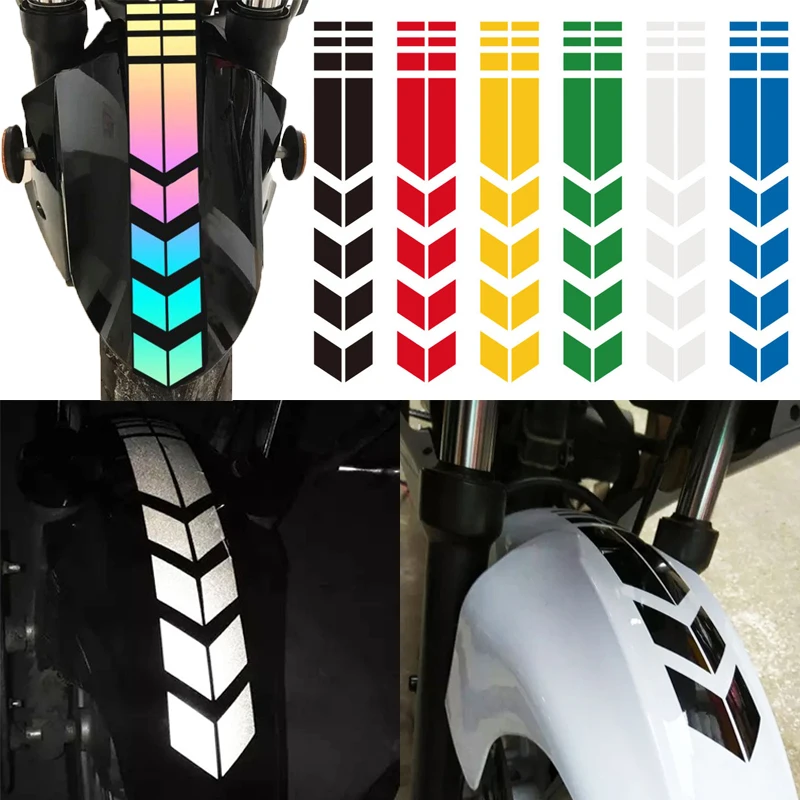 Motorcycle Arrow Stripe Stickers Fender Paste Waterproof Oilproof Reflective Motorbike Tape Sticker Decals Moto Accessories motorcycle arrow stripe sticker fender paste reflective stickers waterproof oilproof safety warning tape decal motorcycles decor