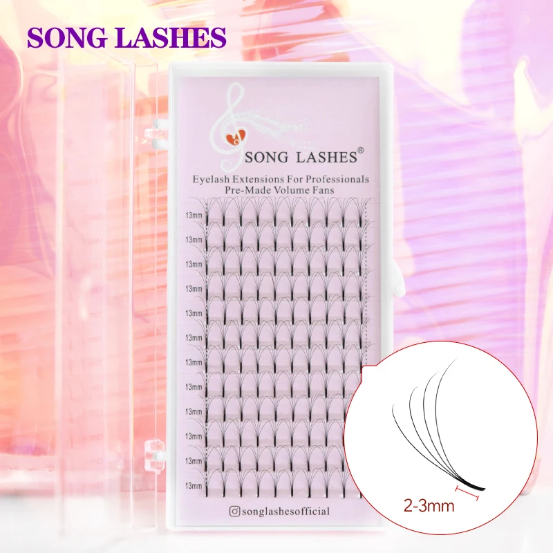 

0.07 0.10mm Thickness Long Stem Premade Volume Fan Prefanned 2D 3D 4D 5D 6D Eyelash Extension Premade Volume Fans