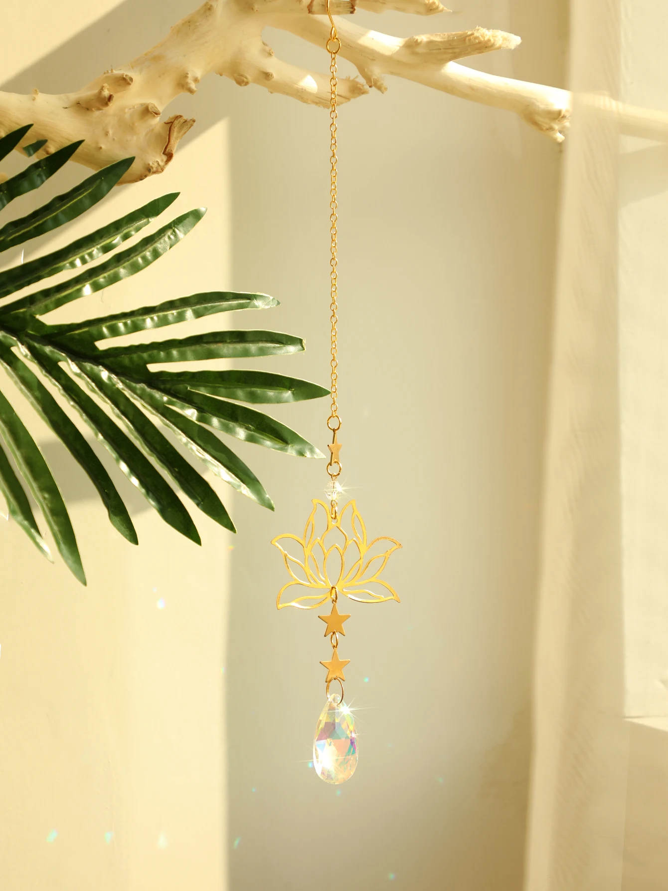 Lotus Crystal Sun Catcher Suncatcher Rainbow Maker Chakra Light Catcher Stained Glass Window Outdoor Garden Decoration crafts