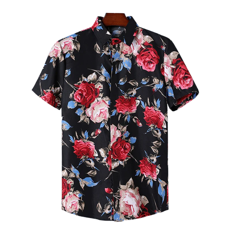 Fashion Men's Hawaiian Shirts Tee Shirt Men Streetwear Short Sleeve Shirt For Men Clothing Top Print Blouse Large Size Camisas 6