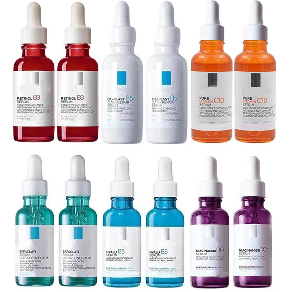 

12PCS Combination Anti-Wrinkle Serum CICAPLAST B5/ RETINOL B3/ PURE VITAMIN C10/ HYALU B5/ EFFACLAR Serum/ NIACINAMIDE 10