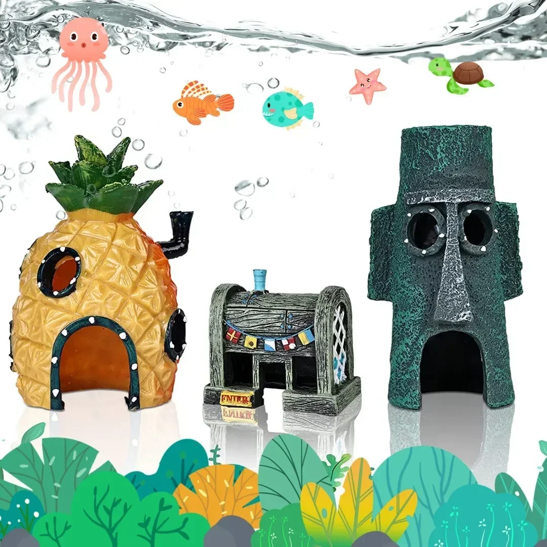 Fish Tank Ornaments CuteAquarium Resin Castle Fish Tank Decorations Castle Tower Ornaments Hiding Cave