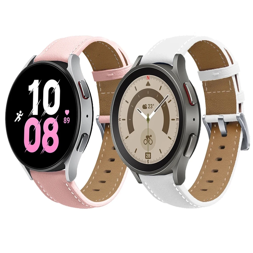 

Ремешок 20 мм для Samsung Galaxy Watch 5 Pro, кожаный Смарт-браслет для Galaxy 4 Classic, 42 мм 46 мм, 45 мм 40 мм 44 мм