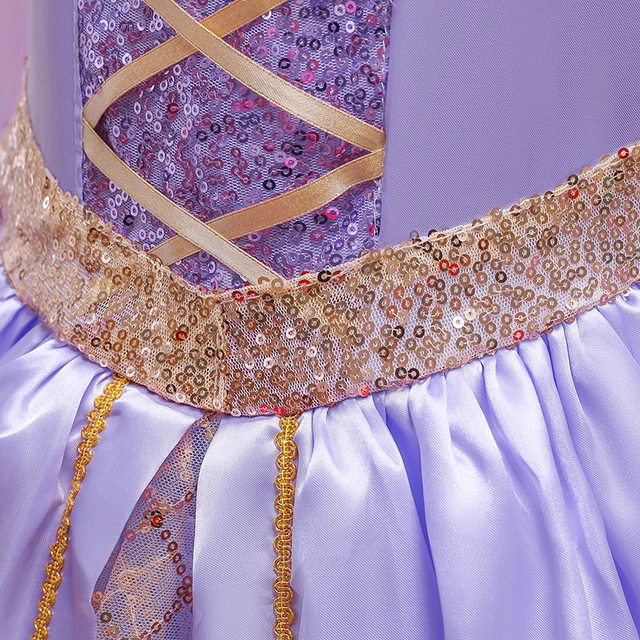 Parrucche Principessa Rapunzel Per Bambina - Set 2 Pezzi Per Cosplay E Feste - Foto 8