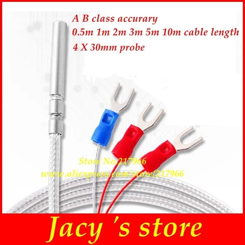 Stainless steel three wire waterproof pt100 temperature sensor pt1000 probe thermal resistance temperature Shielded cable