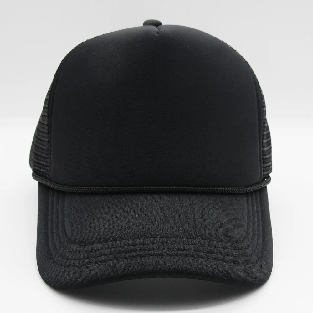 New Trucker Caps Men Women Plain Blank Foam Mesh Baseball Cap With Rope Summer Breathable Outdoor Sport Sun Visor Hats
