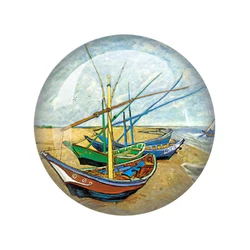 Elegant Starry Sky Van Gogh Inspired Glass Cabochon Jewelry - 40mm (18)