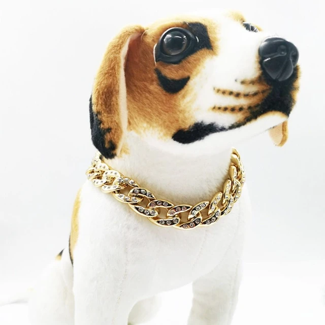 GOLD CUBAN LINK LUXURY DOG CHAIN COLLAR