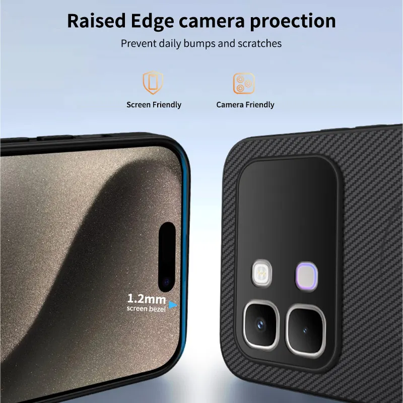 Premium Soft Silicone Carbon Fiber Magnetic Protective Back Cover Case