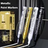 Metallic Paint Marker Pens with Ink Set Gold Silver White 2mm Art Markers for Manga Crafts Scrapbooking Stationery Art Supplies 2