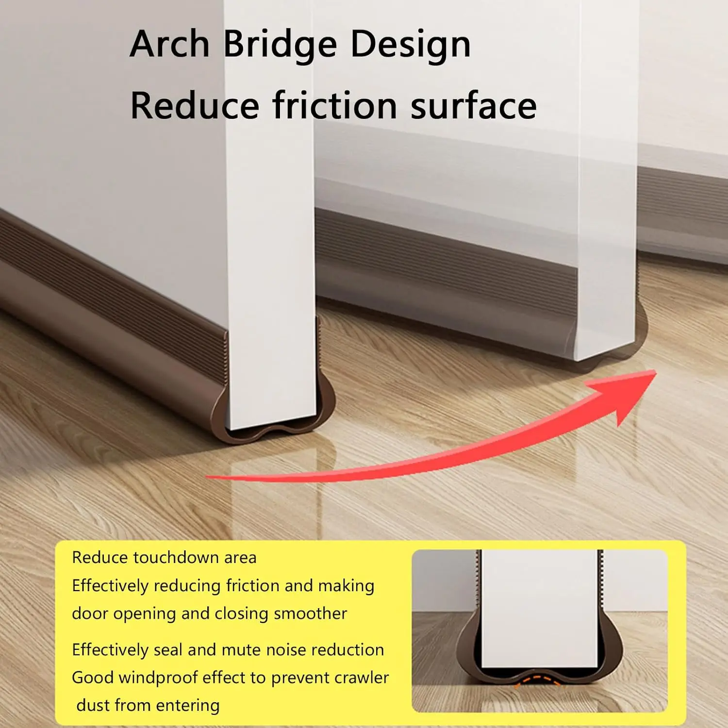 Door Seal Strip 93cm Adjustable Double Sided Soundproof Windproof